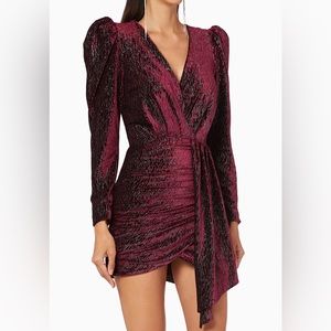 Lavish Alice Ruby Holley Diamante Velvet Wrap Dress